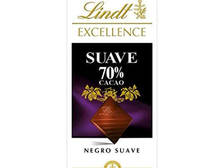 Tableta de chocolate negro Lindt Excellence 70% Cacao Suave - 100 g, pack de 5 For Sale