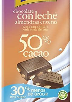 Tirma Chocolate con Leche 50% Cacao con Almendras Enteras, 30% Menos de Azúcar, 125 Gramos For Cheap