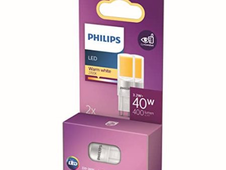 Philips - Bombilla LED Clásica, Cápsula LED, G9, Luz Blanca Cálida, 40W Embalaje Deteriorado For Discount