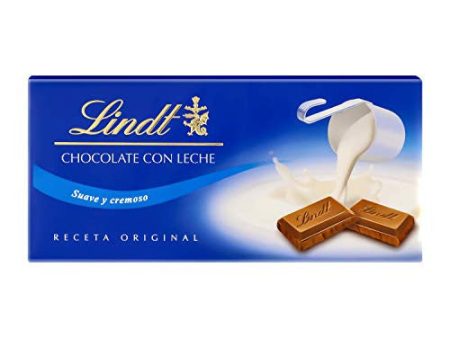 Lindt chocolate con leche, tableta de chocolate con leche con receta tradicional, chocolate con leche extrafino, sabor suave, cremoso y tierno, Intenso Sabor y Aroma, 100 gr Sale