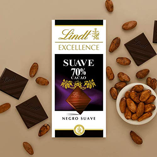 Tableta de chocolate negro Lindt Excellence 70% Cacao Suave - 100 g, pack de 5 For Sale