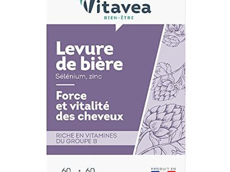 Vitavea - Complemento de alimentos La belleza del cabello fuerte de la piel y las uñas - biotine brewer levadura (vitamina B8) selenio zinc - 500 mg - 60 tabletas veganas - hechas en Francia Embalaje Deteriorado Supply