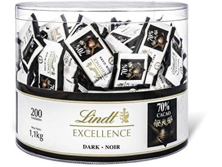 Lindt Mini Excellence 70% Cacao Tambor 1, Mini Tabletas De Chocolate, 1100 Gramo Online Sale