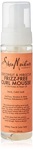 Shea Moisture Frizz - Free Curl Mousse, Negro, Coco, 220 ml Embalaje Deteriorado Fashion