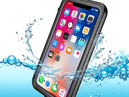 Funda Impermeable iPhone XS iPhone X, IP68 Waterproof Outdoor Delgado Cover a prueba de choques Anti-rasguños Full Body con Protector de Pantalla Impermeable (Black A With Strap) Reacondicionado Sale